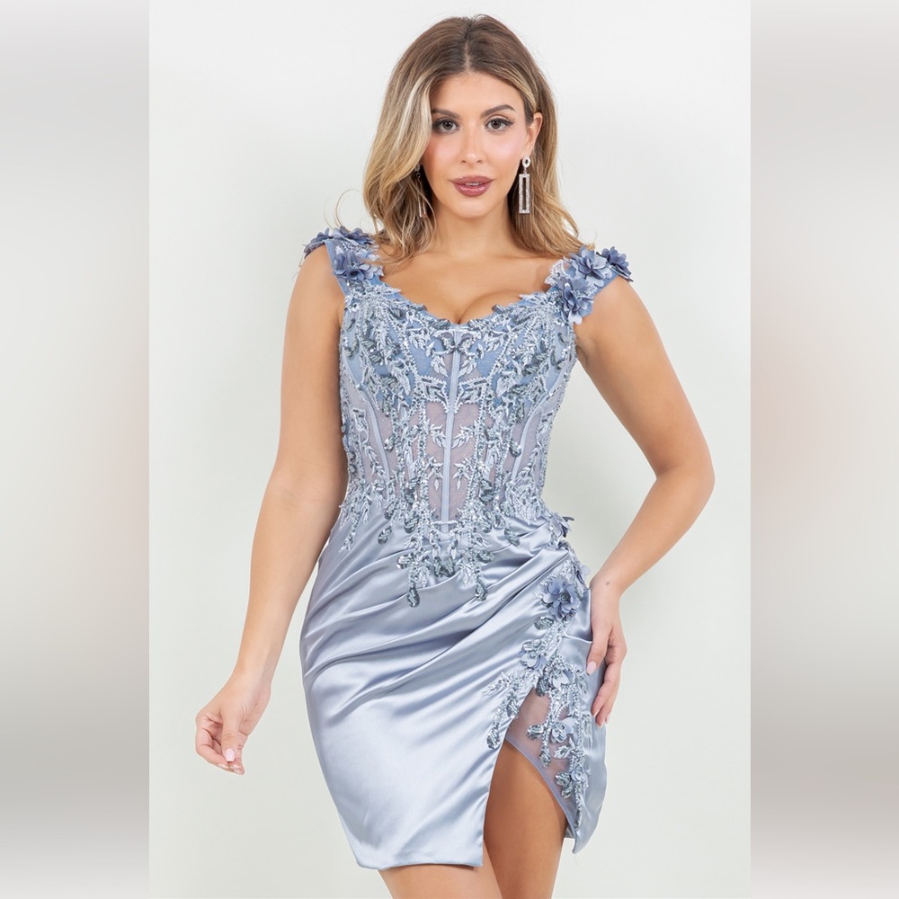 NWT Slate Blue Evening Dress